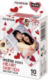 Fujifilm Instax MINI fotoplokštelės Heart Sketch 10vnt      