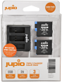 Jupio kit: 2x GoPro HERO8 battery + Compact Triple USB Charger