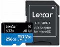 Lexar atm. korta MicroSDMHC 256GB 633x su SD adapteriu
