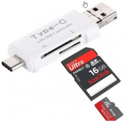 Hama kortelių skaitytuvas SD/microSD USB3.1 TYP C + USB3.0 Typ A
