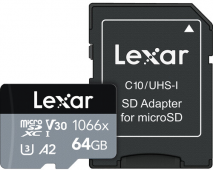 Lexar 64GB Professional 1066x UHS-I microSDXC su SD adapteriu