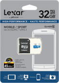Lexar MicroSDHC 32GB Mobile su adapteriu