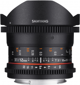 Samyang objektyvas VDSLR 12mm T3.1 ED AS NCS Fish-eye (Pentax)