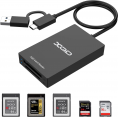XQD SD kortelių skaitytuvas USB-C + adap. USB A     