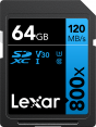 Lexar atm.korta SD 64GB SDXC 800x R120/45MB Professional