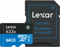 Lexar atm. korta MicroSDXC 64GB 633x su SD Adapteriu
