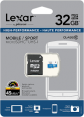 Lexar atm. korta MicroSDHC 32GB Mobile su adapteriu