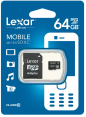 Lexar atm. korta MicroSDXC 64GB Mobile su adapteriu