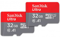 SanDisk atm. korta microSDHC 32GB Ultra 120MB/s X2 su adap.   