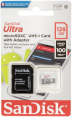 SanDisk atm. korta microSDXC 128GB Ultra 100MB/s su adap.