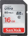 SanDisk atm.korta SD SDHC 16GB Ultra 80MB/s