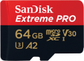 Sandisk atm. korta microSDXC 64GB Extreme PRO 170MB/s A2 C10 V30 UHS-I U3