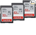 SanDisk atm. korta SD SDHC 32GB Ultra 120MB/s 3 vnt.