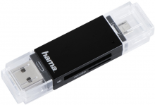 Hama kortelių skaitytuvas USB 2.0 SD/MMC (181056)