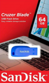 SanDisk atm. raktas USB2.0 64GB Cruzer Blade blue     