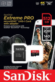 SanDisk atm. korta microSDXC 512GB Extreme Pro 200MB/s
