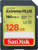 SanDisk atm. korta SD 128GB SDXC Extreme Plus 190MB/s V30