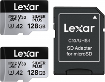 Lexar atm.korta SDXC micro Silver Plus 128GB R205/W150 - 2 pak.