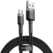 Baseus kabelis USB A kištukas - USB C kištukas, 2.0m QC3.0 pilkas/juodas
