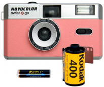 Novocolor Swiss+Go 35mm juostinis fotoaparatas (rožinis)