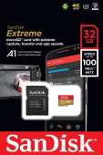  SanDisk atm. korta microSDHC 32GB Extreme 100MB/s A1 V30 su adapt.