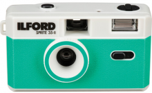 Ilford daugkartinis juostinis fotoaparatas Sprite 35-II Silver&blue green