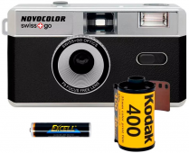 Novocolor Swiss+Go 35mm juostinis fotoaparatas (juodas)  