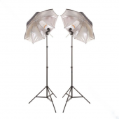 Powerlux apšvietimo komplektas DS-1250 (W803 + 125W 5400K + SA-02 + liets. 94cm sidabrinis)