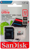SanDisk atm. korta microSDHC 32GB Ultra 100MB/s su adap. 