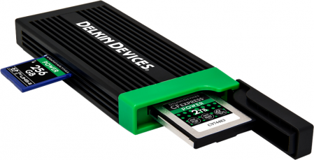 Delkin Cardreader CFexpress Type B & SD UHS-II (Type C to C & Type C to A Cables)