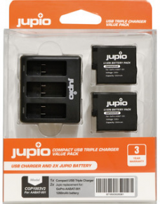 Jupio GoPro 2x HERO5/6/7 battery + Compact Triple Charger