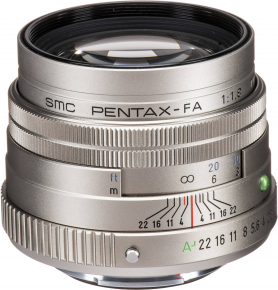 Pentax HD FA 77mm f/1.8 Limited (sidabrinis)