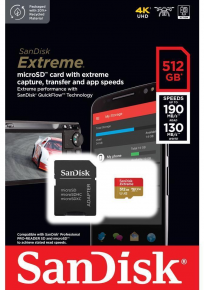 SanDisk atm. korta microSDXC 512GB Extreme 190MB/s