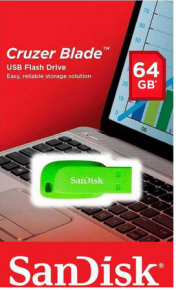 SanDisk atm. raktas USB2.0 64GB Cruzer Blade green   
