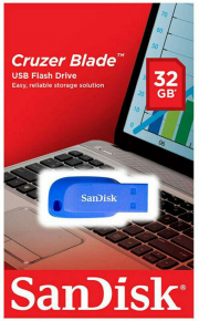 SanDisk atm. raktas USB2.0 32GB Cruzer Blade Blue     
