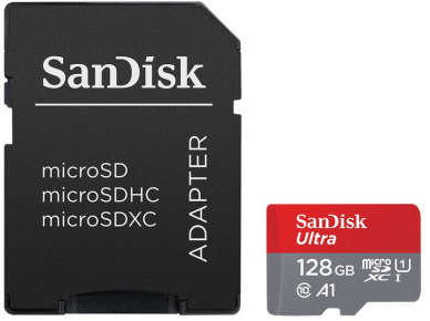 SanDisk atm. korta microSDXC 128GB Ultra 140MB/s su adap.