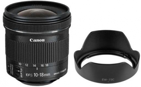 Canon EF-S 10-18mm f/4.5-5.6 IS STM + EW-73C blenda