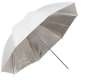 Skėtis sidabrinis baltas 110cm