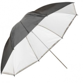 Skėtis juodos-sidabro sp. 110cm