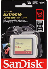 SanDisk atm. korta CF 64GB Extreme 120MB/s 