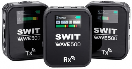 SWIT WAVE500 Dual Channel Wireless Microphone 500feet with Screen, 2Tx+1Rx