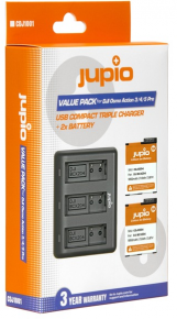 Jupio kit: 2x DJI Osmo Action 3/4/5 + Compact Triple USB Charger