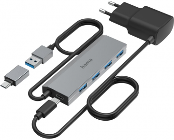 HAMA USB Hub, 4 Ports, USB 3.2