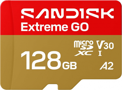 SanDisk atm. korta micro SD 128GB SDXC Extreme Go 240MB/s V30