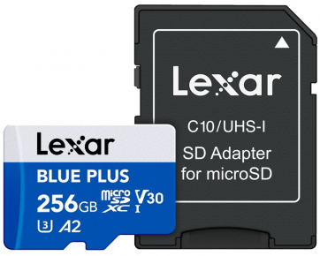 Lexar atm. korta Micro SDHC 256GB Blue Plus UHS-I with SD adapter