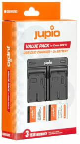 Jupio kit: 2x LP-E17 1100mAh + USB Dual Charger (Canon)