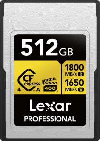 Lexar atm.korta CFexpress Pro Gold 512GB R1800/W1650 (VPG400) (Type A)