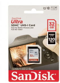 SanDisk atm. korta SD SDHC 32GB Ultra 120MB/s     