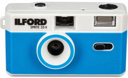 Ilford daugkartinis juostinis fotoaparatas Sprite 35-II Silver&blue  
