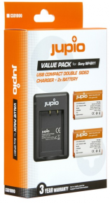 Jupio Kit: 2x Battery NP-BX1 + Compact USB Double-Sided Charger